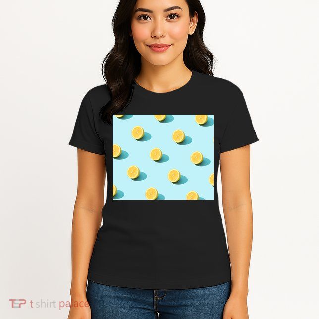Trendy Sunlight Summer Pattern Lemons Womens T-Shirt