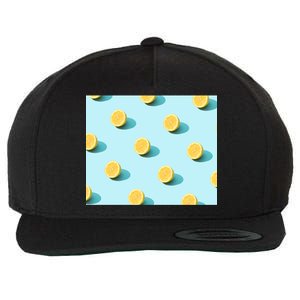 Trendy Sunlight Summer Pattern Lemons Wool Snapback Cap