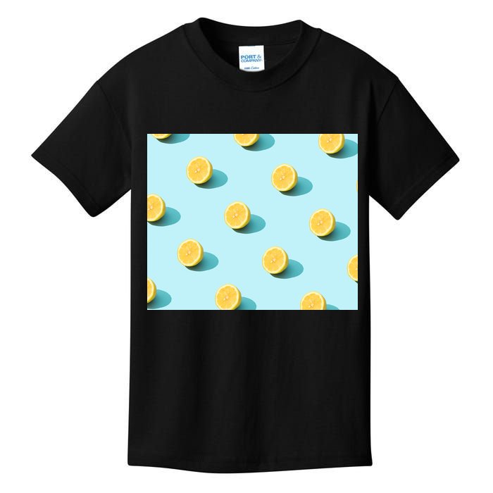 Trendy Sunlight Summer Pattern Lemons Kids T-Shirt