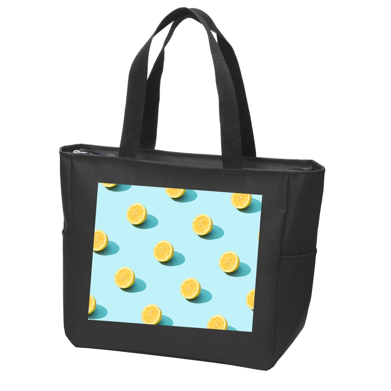 Trendy Sunlight Summer Pattern Lemons Zip Tote Bag
