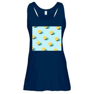 Trendy Sunlight Summer Pattern Lemons Ladies Essential Flowy Tank