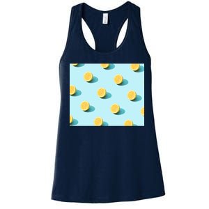 Trendy Sunlight Summer Pattern Lemons Women's Racerback Tank