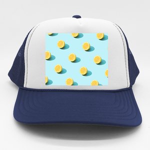 Trendy Sunlight Summer Pattern Lemons Trucker Hat