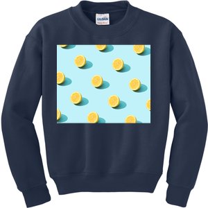 Trendy Sunlight Summer Pattern Lemons Kids Sweatshirt