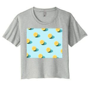 Trendy Sunlight Summer Pattern Lemons Women's Crop Top Tee