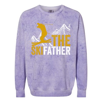 The Skifather Skiing Lover Gift For Skier Colorblast Crewneck Sweatshirt