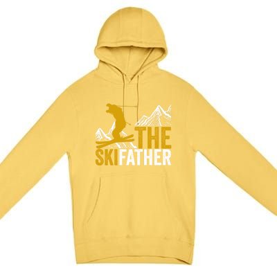 The Skifather Skiing Lover Gift For Skier Premium Pullover Hoodie