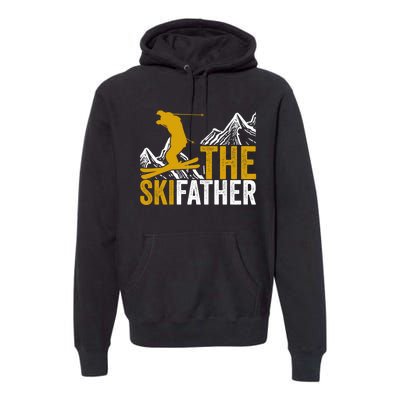 The Skifather Skiing Lover Gift For Skier Premium Hoodie