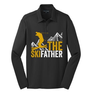 The Skifather Skiing Lover Gift For Skier Silk Touch Performance Long Sleeve Polo