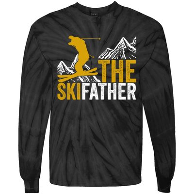 The Skifather Skiing Lover Gift For Skier Tie-Dye Long Sleeve Shirt