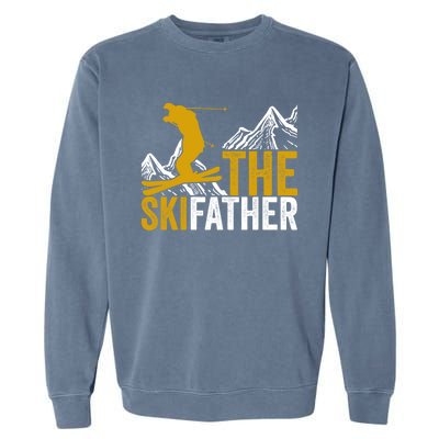 The Skifather Skiing Lover Gift For Skier Garment-Dyed Sweatshirt