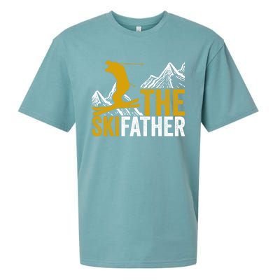 The Skifather Skiing Lover Gift For Skier Sueded Cloud Jersey T-Shirt