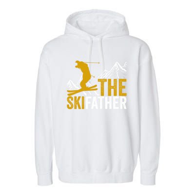 The Skifather Skiing Lover Gift For Skier Garment-Dyed Fleece Hoodie