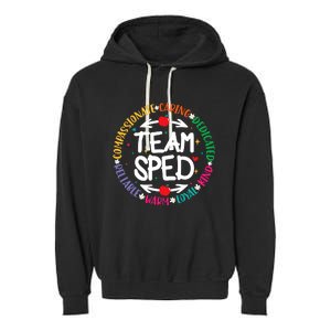 Team Sped Special Teacher Specialist School Caretaker Staff Garment-Dyed Fleece Hoodie