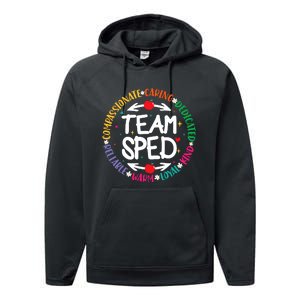 Team Sped Special Teacher Specialist School Caretaker Staff Performance Fleece Hoodie