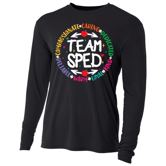 Team Sped Special Teacher Specialist School Caretaker Staff Cooling Performance Long Sleeve Crew