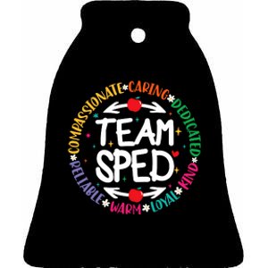 Team Sped Special Teacher Specialist School Caretaker Staff Ceramic Bell Ornament