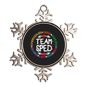 Team Sped Special Teacher Specialist School Caretaker Staff Metallic Star Ornament