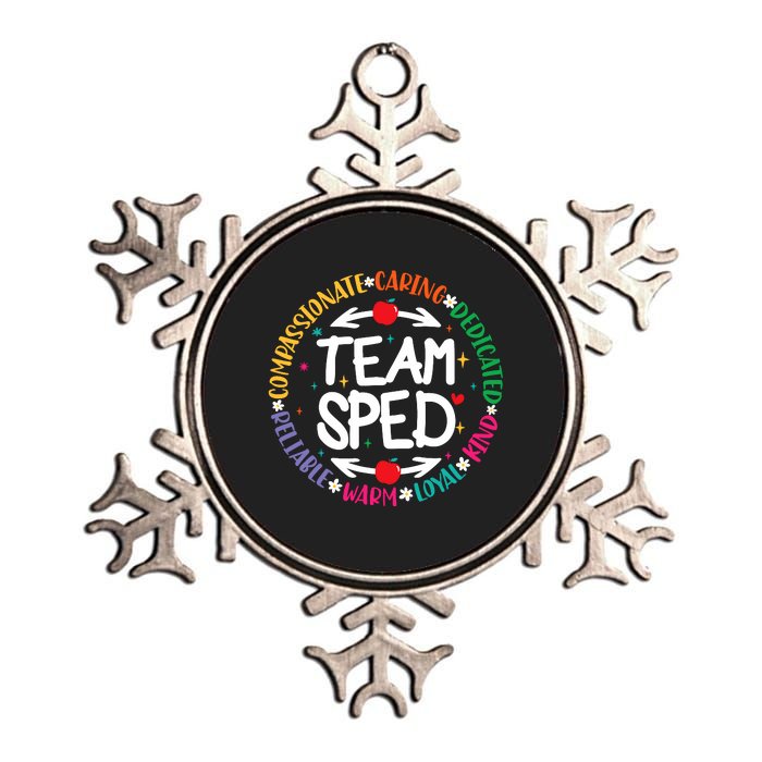 Team Sped Special Teacher Specialist School Caretaker Staff Metallic Star Ornament