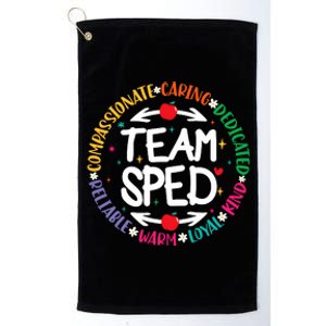 Team Sped Special Teacher Specialist School Caretaker Staff Platinum Collection Golf Towel