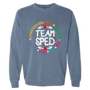 Team Sped Special Teacher Specialist School Caretaker Staff Garment-Dyed Sweatshirt