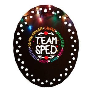 Team Sped Special Teacher Specialist School Caretaker Staff Ceramic Oval Ornament