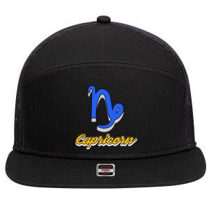 Trendy Statet Superstitions Capricorn Zodiac Astrology Gift 7 Panel Mesh Trucker Snapback Hat