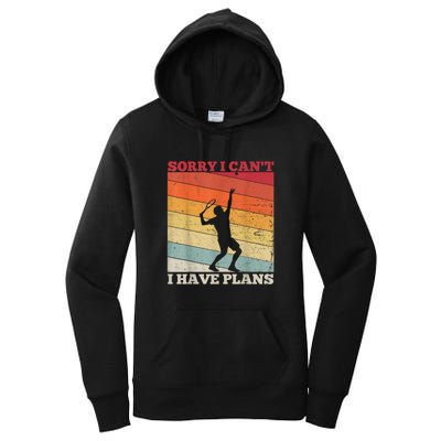 Tennis Sunset Sorry I Cant I Have Plans Distressed Women's Pullover Hoodie