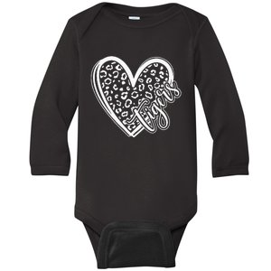 Tigers School Sports Fan Team Spirit Mascot Cute Heart Gift Baby Long Sleeve Bodysuit