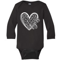 Tigers School Sports Fan Team Spirit Mascot Cute Heart Gift Baby Long Sleeve Bodysuit