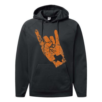 Texas State Silhouette Hook Em Hands Texan Pride Performance Fleece Hoodie