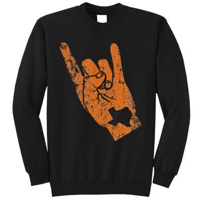 Texas State Silhouette Hook Em Hands Texan Pride Sweatshirt