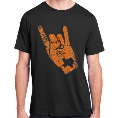 Texas State Silhouette Hook Em Hands Texan Pride Adult ChromaSoft Performance T-Shirt