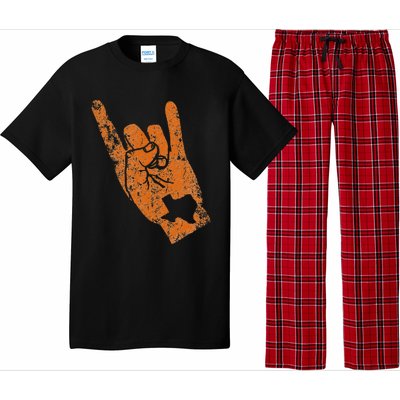 Texas State Silhouette Hook Em Hands Texan Pride Pajama Set