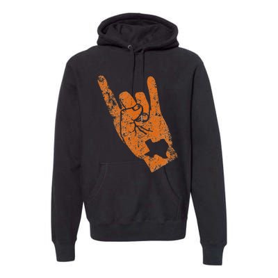 Texas State Silhouette Hook Em Hands Texan Pride Premium Hoodie