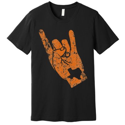 Texas State Silhouette Hook Em Hands Texan Pride Premium T-Shirt