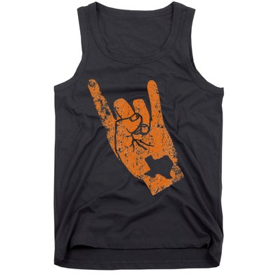 Texas State Silhouette Hook Em Hands Texan Pride Tank Top