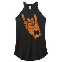 Texas State Silhouette Hook Em Hands Texan Pride Women’s Perfect Tri Rocker Tank