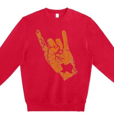 Texas State Silhouette Hook Em Hands Texan Pride Premium Crewneck Sweatshirt