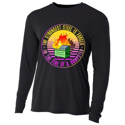 The Strongest Steel Is Forged In The Fire Of A Dumpster Cooling Performance Long Sleeve Crew