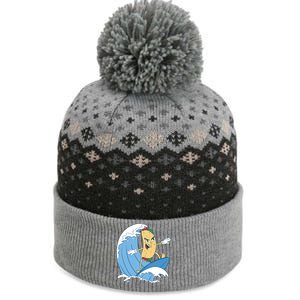 Taco Surfer Surfing Funny The Baniff Cuffed Pom Beanie