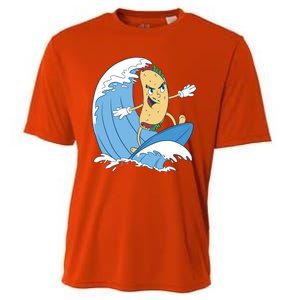 Taco Surfer Surfing Funny Cooling Performance Crew T-Shirt