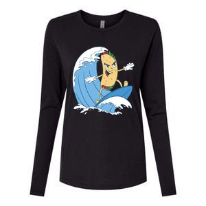 Taco Surfer Surfing Funny Womens Cotton Relaxed Long Sleeve T-Shirt