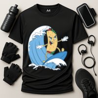 Taco Surfer Surfing Funny Cooling Performance Crew T-Shirt