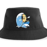 Taco Surfer Surfing Funny Sustainable Bucket Hat