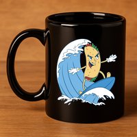 Taco Surfer Surfing Funny 11oz C Handle Ceramic Mug