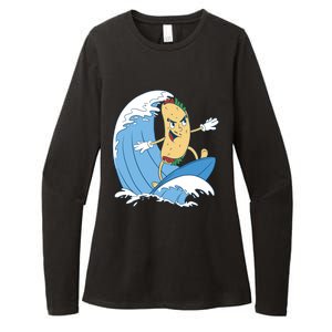 Taco Surfer Surfing Funny Womens CVC Long Sleeve Shirt