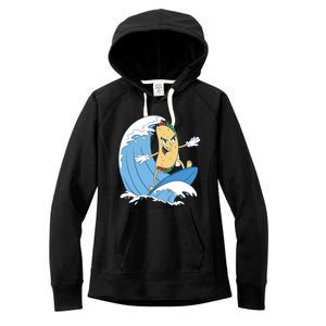 Taco Surfer Surfing Funny Women's Fleece Hoodie