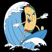 Taco Surfer Surfing Funny Flatbill Hat