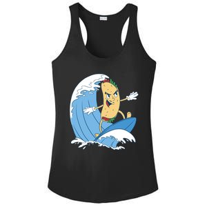 Taco Surfer Surfing Funny Ladies PosiCharge Competitor Racerback Tank